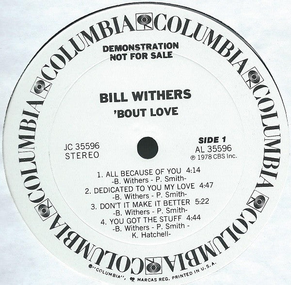 Bill Withers - 'Bout Love - Used