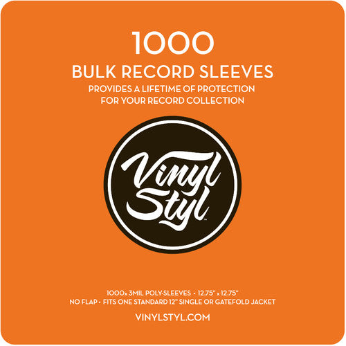 Vinyl Styl® 12 Inch Record Outer Sleeve Polyethylene - 1000 Count Bulk (Clear)