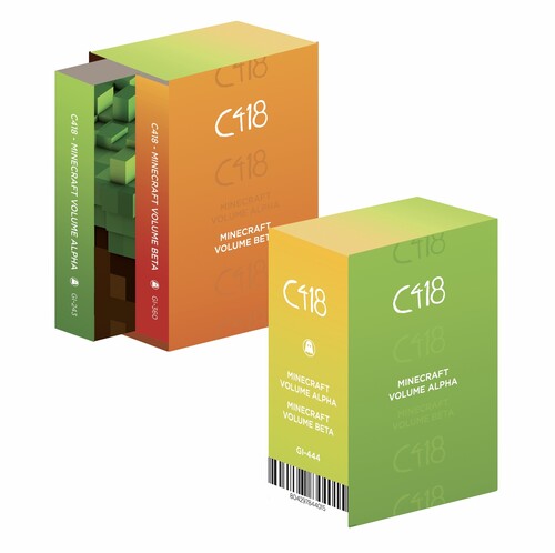 C418 - Minecraft: Alpha + Beta - Cassette - Green with White Ink & Orange with White Ink Shell