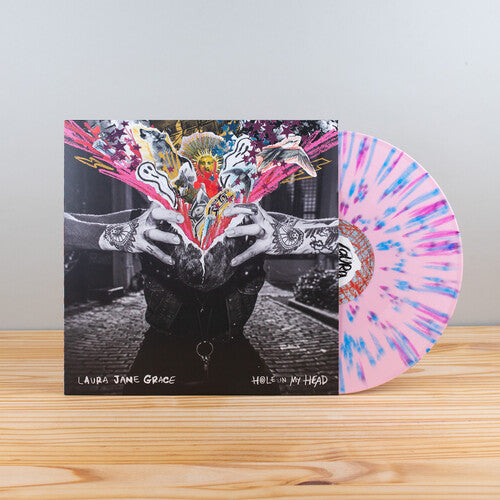 Laura Jane Grace - Hole In My Head - Light Pink with Purple & Blue Splatter Vinyl