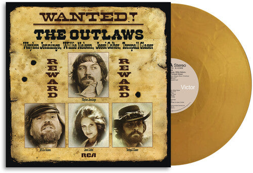 Waylon Jennings & Willie Nelson, Colter, Glaser - WANTED! The Outlaws - Gold Vinyl - 50th Anniversary
