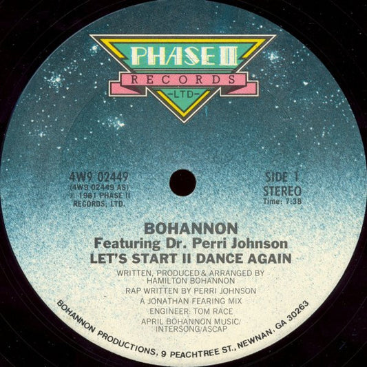 Bohannon - Let's Start II Dance Again - Used