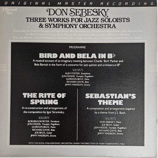 Don Sebesky – Three Works For Jazz Soloists & Symphony Orchestra - Mobile Fidelity - Used