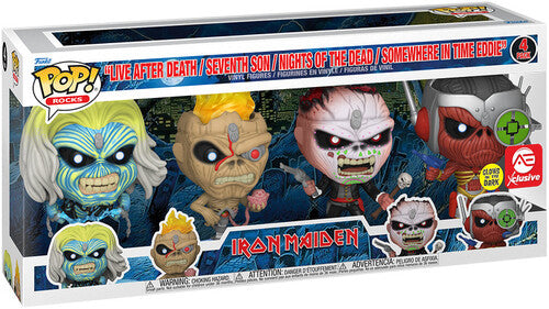 FUNKO POP! ROCKS: Iron Maiden - Eddie 4PK Glow in the Dark Box Set