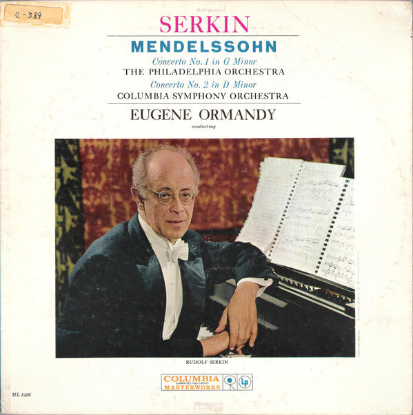 Eugene Ormandy - Serkin/Mendelssonhn - Concerto No. 1 In G Minor / Concerto No. 2 In D Minor - Used