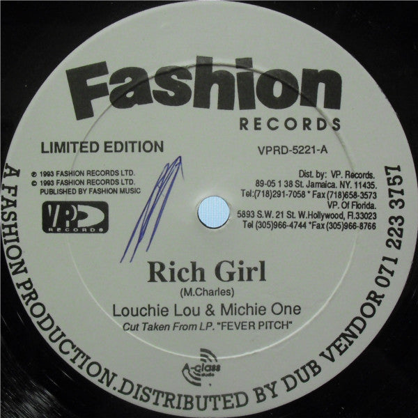 Louchie Lou & Michie One - Rich Girl - Used